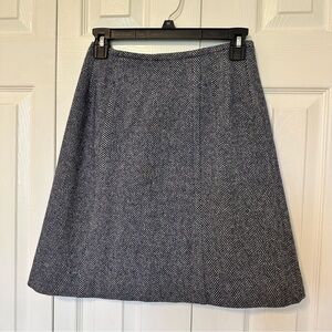 Vintage 60s 70s Ladybug Tweed Herrington Blue&White A-Line Skirt Size 11 Preppy